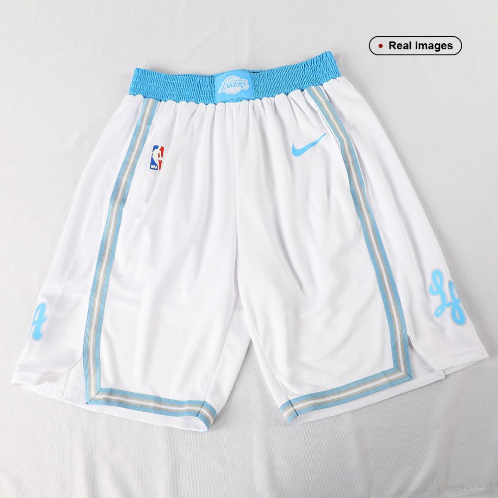 Men's Los Angeles Lakers White 2020/21 Swingman NBA Shorts - City Edition-Pro Kit Vault | Brand New 26/27 Sports Jerseys